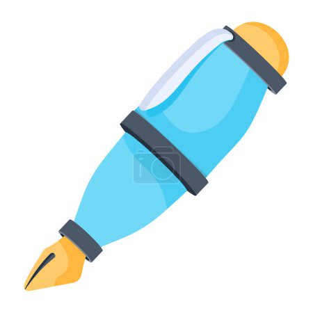Téléchargez les illustrations : Obtenez cette icône plate d'un stylo plume - en licence libre de droit