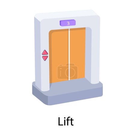 Illustration for A flat icon of lift is up for premium use - Royalty Free Image