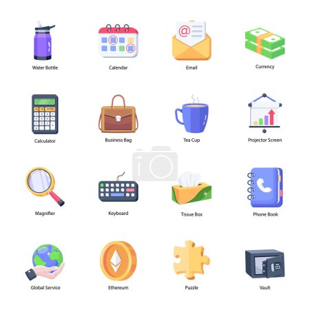 Illustration for Set of Business Services Flat Icons - Royalty Free Image