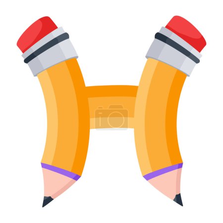 Illustration for Pencils isolated vector icon - Royalty Free Image