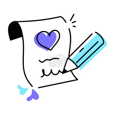 Illustration for Trendy Love and Wedding Doodle Icon - Royalty Free Image
