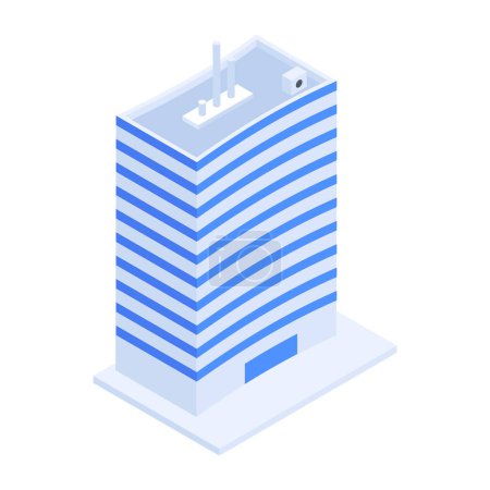 Illustration for Modern Corporate Building Isometric Icon - Royalty Free Image