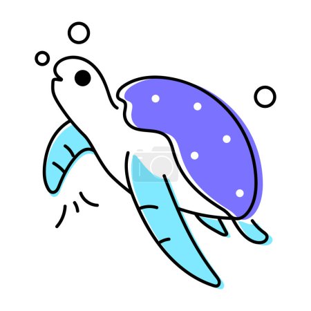 Téléchargez les illustrations : Premium icône croquante de la tortue de mer - en licence libre de droit