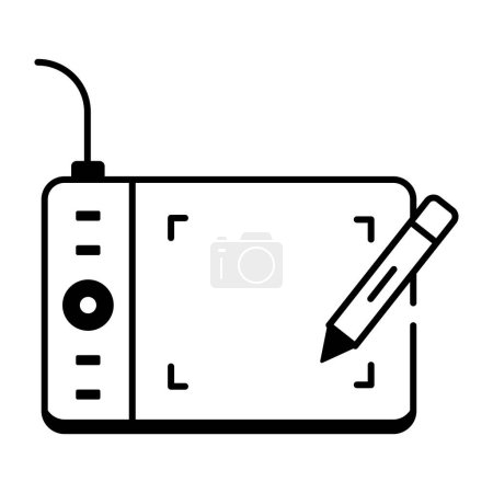Ilustración de Icono de línea de mesa de dibujo - Imagen libre de derechos
