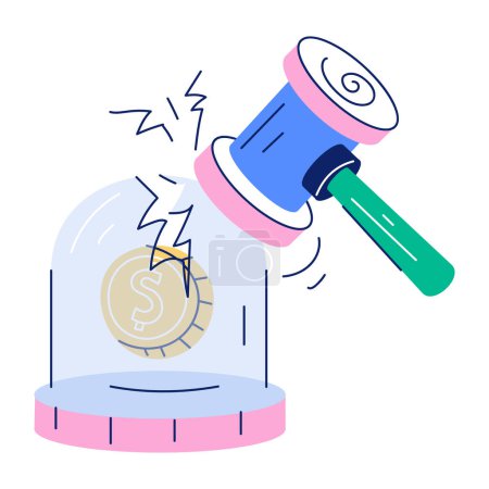 Illustration for Banking and Finance Doodle Icon - Royalty Free Image