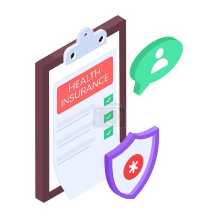 Illustration for Flat Health Accessories Isometric Icon - Royalty Free Image