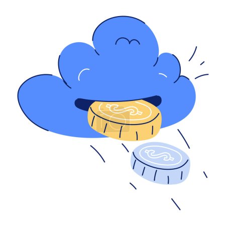 Illustration for Banking and Finance Doodle Icon - Royalty Free Image