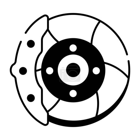 Ilustración de Práctico icono de línea animada de freno de disco - Imagen libre de derechos