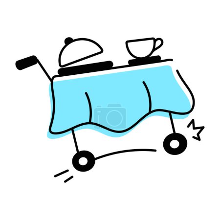 Téléchargez les illustrations : Icône de caniche d'un chariot alimentaire - en licence libre de droit