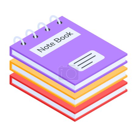 Illustration for Grab isometric icon of books table - Royalty Free Image
