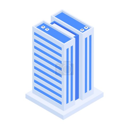 Illustration for Modern Corporate Buildings Isometric Icon - Royalty Free Image