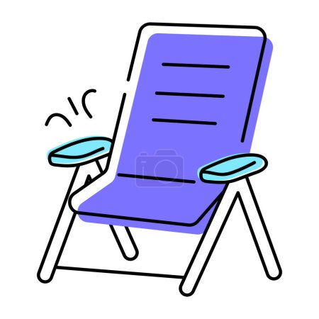 Illustration for Beach chair icon simple illustration - Royalty Free Image