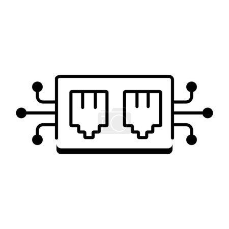 Ilustración de Vector de icono de placa de circuito aislado sobre fondo blanco - Imagen libre de derechos