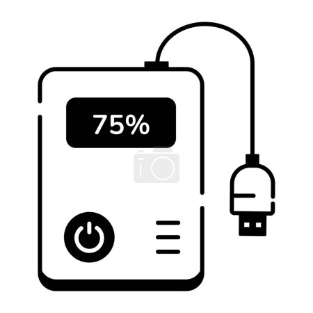Illustration for Premium animated outline icon of power bank - Royalty Free Image