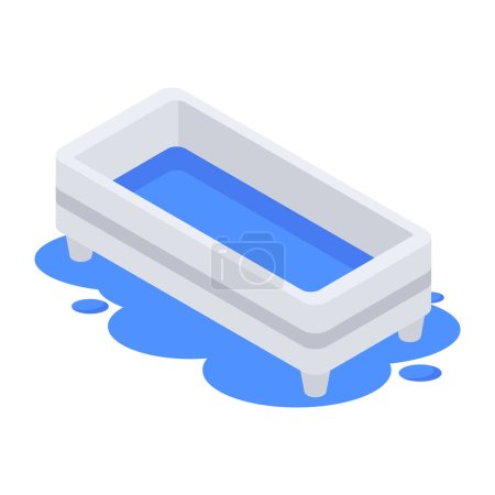 Téléchargez les illustrations : Icône isométrique premium de la cuvette à eau - en licence libre de droit