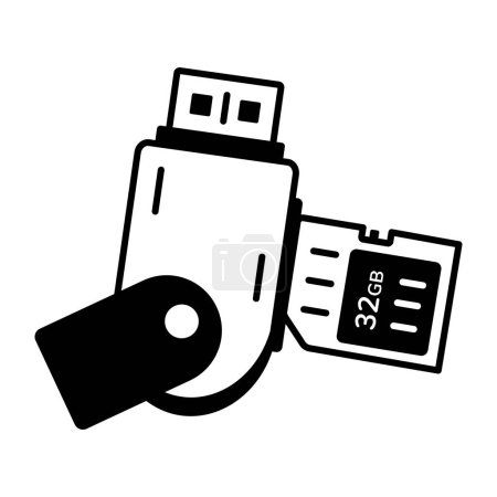 Illustration for Premium flash drive animated line icon - Royalty Free Image