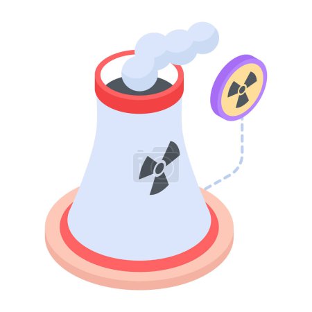 Illustration for Isometric icon of nuclear power - Royalty Free Image