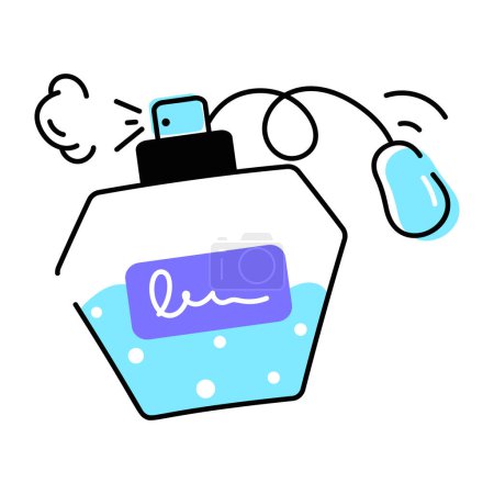 Illustration for Trendy doodle icon of perfume bottle - Royalty Free Image