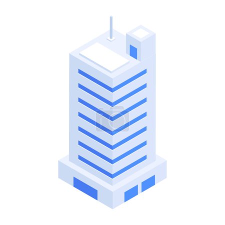 Modern Corporate Building Isometric Icon