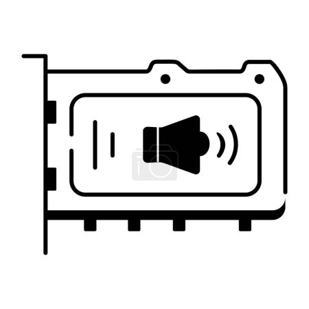 Illustration for A linear icon animation of sound card - Royalty Free Image