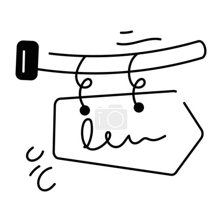 Ilustración de Fácil de editar garabato icono de colgar signo - Imagen libre de derechos