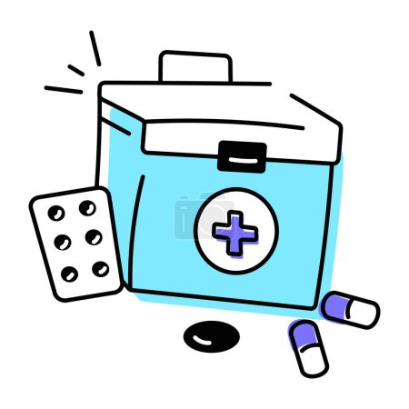 Illustration for Download doodle icon of a medical kit - Royalty Free Image