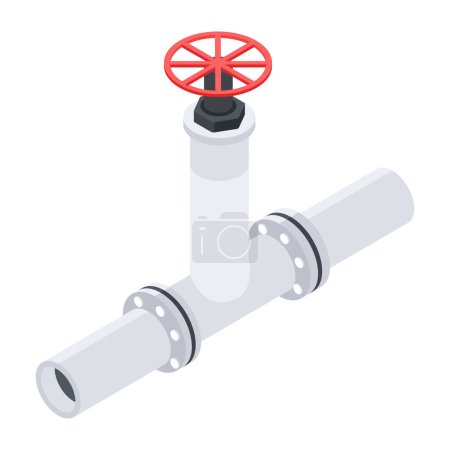 Illustration for Trendy Plumbing Pipework Isometric Icon - Royalty Free Image