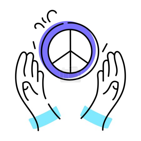 Ilustración de Icono de moda de la paz y el amor Doodles - Imagen libre de derechos