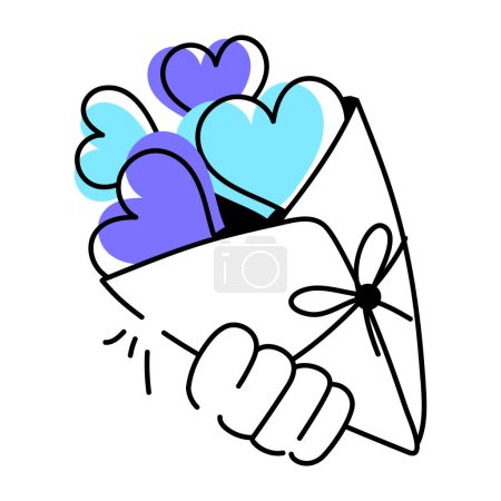 Illustration for Trendy Valentine Day Doodle Icon - Royalty Free Image