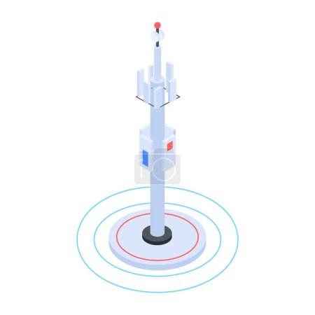 Illustration for Get this isometric icon of internet pole - Royalty Free Image