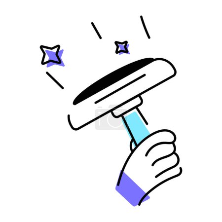 Illustration for Premium doodle icon depicting glass cleaner - Royalty Free Image