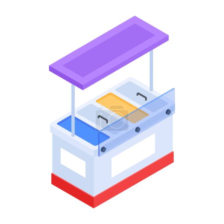 Illustration for Get this isometric icon of restaurant - Royalty Free Image
