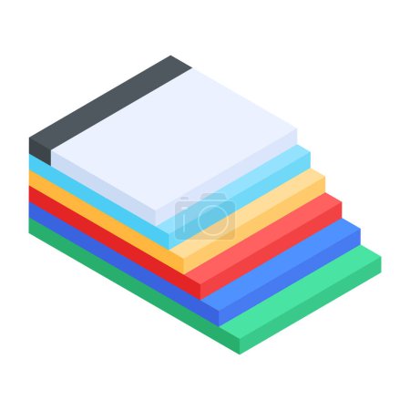 Illustration for Grab isometric icon of books table - Royalty Free Image