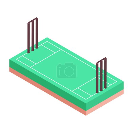 Ilustración de Campo de críquet ícono isométrico - Imagen libre de derechos