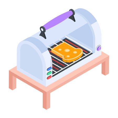 Téléchargez les illustrations : Illustration vectorielle d'une icône de machine à pain - en licence libre de droit