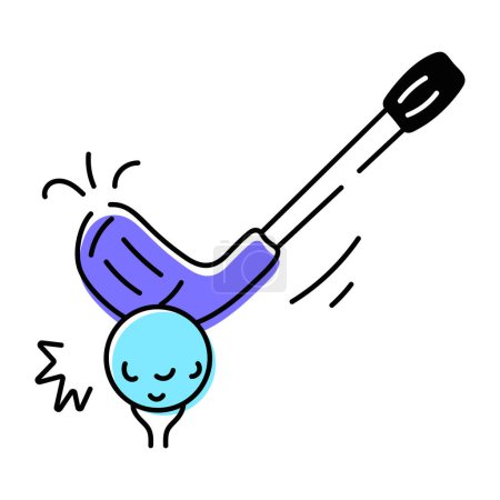 Illustration for Get this doodle icon of golf game - Royalty Free Image