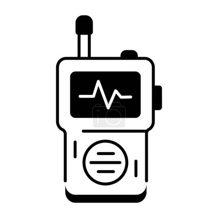 Illustration for A animated line icon of walkie talkie - Royalty Free Image