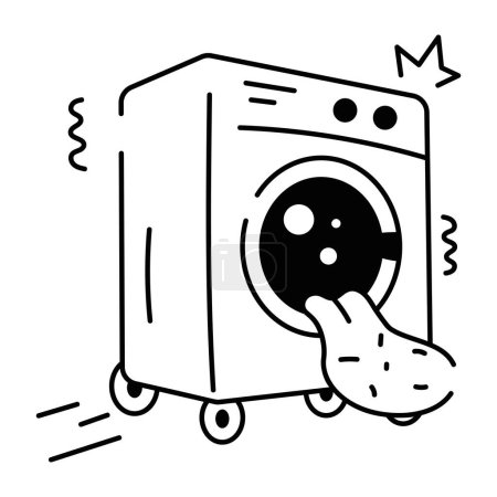 Illustration for Doodle icon of washing machine - Royalty Free Image