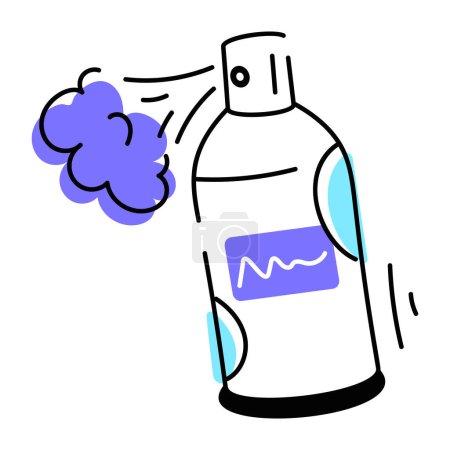Illustration for A doodle icon of room spray - Royalty Free Image