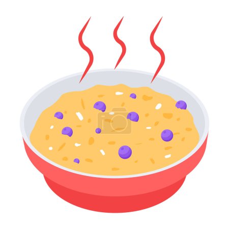Téléchargez les illustrations : Icône de soupe de riz. illustration vectorielle - en licence libre de droit