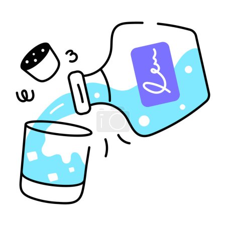 Illustration for Get this doodle icon of alcohol bottle - Royalty Free Image