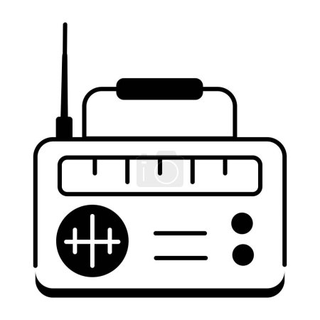 diseño de icono de esquema animado de reproductor de radio