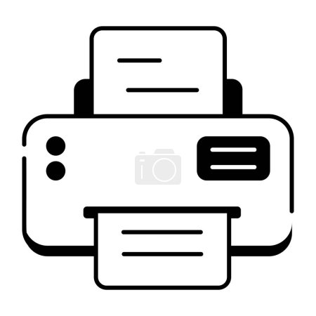 Ilustración de Obtenga un vistazo del icono de línea animada de la impresora de papel - Imagen libre de derechos