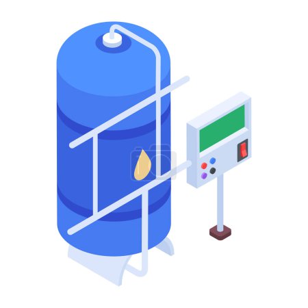 Illustration for Isometric icon of oil refinery - Royalty Free Image