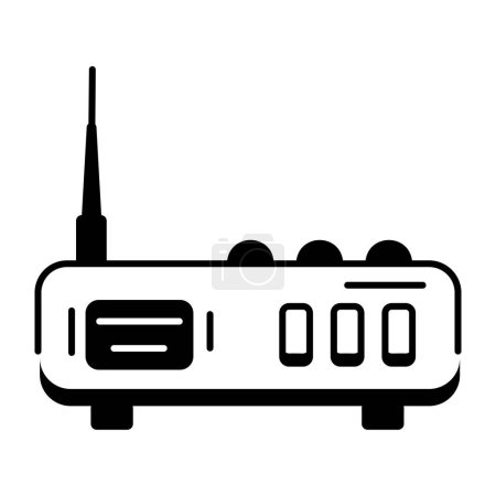 Ilustración de Un icono de esquema de animación de módem de Internet - Imagen libre de derechos