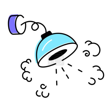 Illustration for Grab this doodle icon of shower head - Royalty Free Image