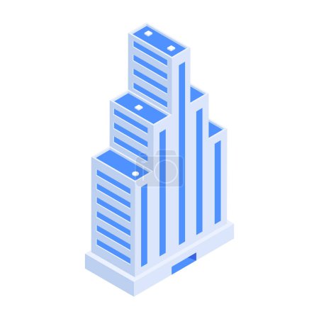 Modern Corporate Building Isometric Icon  