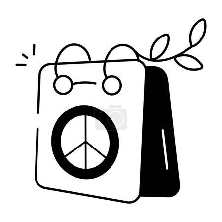 Illustration for Trendy icon of Peace and Love Doodles - Royalty Free Image