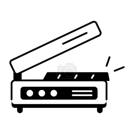 Téléchargez les illustrations : Illustration de contour icône poêle de cuisine - en licence libre de droit