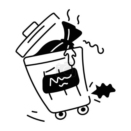 Téléchargez les illustrations : Icône pratique doodle de poubelle - en licence libre de droit